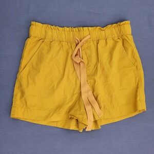 Loft Outlet Womens XS Mustard Yellow Cotton Paperbag Waist Drawstring Shorts